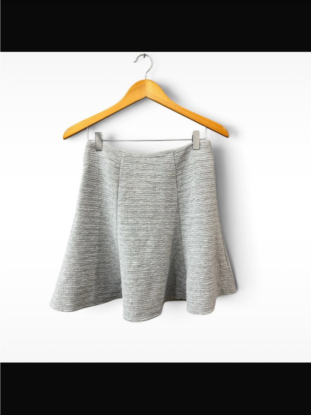 MAEVe Women's Gray Knit Flared Skirt
